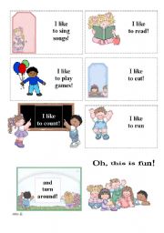 English Worksheet: Action verbs - rhyme with tasks to complete - (2/3)