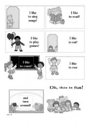 English worksheet: Action verbs-rhyme with tasks to complete - (2/3)