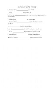 English Worksheet: Simple Past
