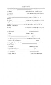 English worksheet: Superlatives