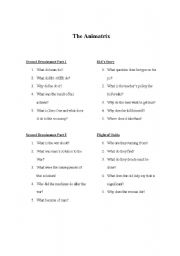 English worksheet: animatrix movie worksheet