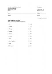 English worksheet: quiz