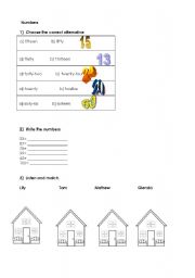 English Worksheet: Numbers 1-100