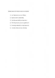 English Worksheet: put the words in order