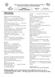 English Worksheet: where is the love?present simple song