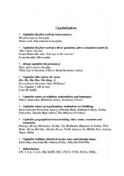 English worksheet: capitalizaion