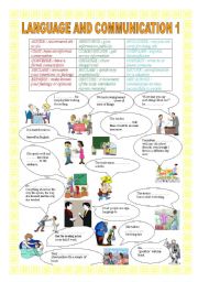 English Worksheet: LANGUGE AND COMMUNICATION 1 VOCABULARY