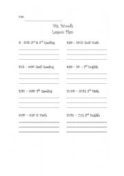 English Worksheet: Lesson Plan template