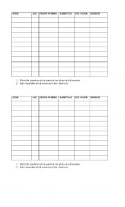 English Worksheet: About your partner