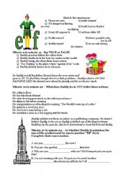 English Worksheet: ELF MOVIE. Will Ferrell...Extremely funny PART ONE