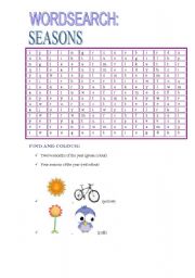 English worksheet: WORDSEARCH: seasons