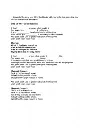 English worksheet: Song One of Us -- Second Conditional Practice