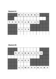 English worksheet: eat out - information gap