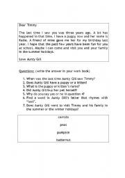 English worksheet: reading activity cards