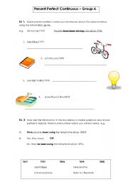 English worksheet: Present Perfect Continuous - Pair work