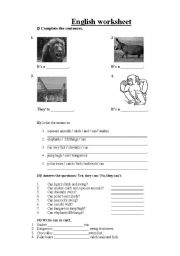 English worksheet: MODAL VERB CAN