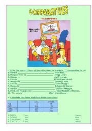 English Worksheet: The Simpsons- Comparatives