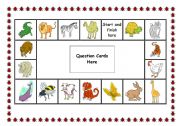 English Worksheet: Animals Board Game