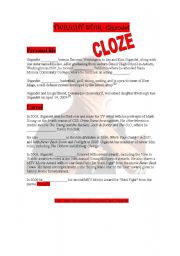 English Worksheet: Twilight Star: CLOZE TEXT!!!! With key!