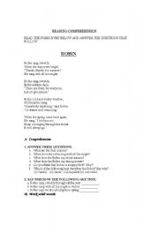 English Worksheet: reading comprehension