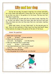 English Worksheet: Lily and her dog