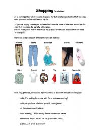 Shopping for clothes - ESL worksheet by Kris ´el guiri´