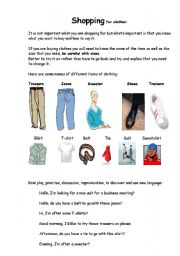 English Worksheet: Shopping for clothes