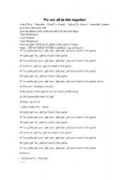English Worksheet: We are all in this together