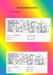 English Worksheet: MY FAVOURITE ROOM 2