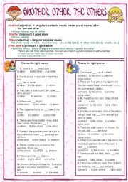 English Worksheet: Another, other, the others