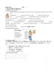 English Worksheet: Jazmins routine