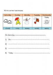 English worksheet: weather