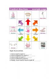 English Worksheet: Cardinal directions activity worksheet