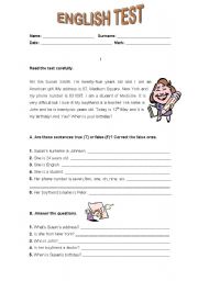 English Worksheet: English Test