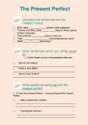 English worksheet: Present Perfect