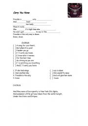 English worksheet: carry you home - JAMES BLUNT
