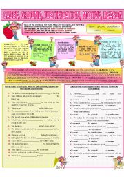 English Worksheet: COLLOCATION 72 - CAUSE, GROUND, JUSTIFICATION, MOTIVE, REASON