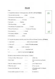 English worksheet: EXAM 