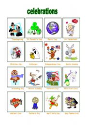 English Worksheet: Celebrations  1/2 (03.08.09)