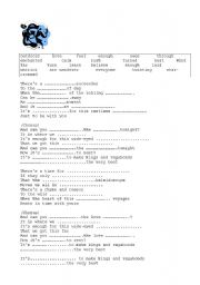 English Worksheet: song