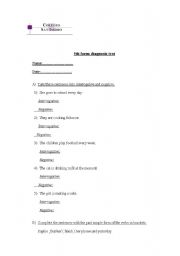 English Worksheet: Diagnosis test