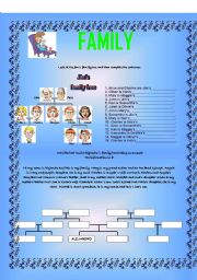 English Worksheet: Family