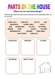 English Worksheet: Parts of the house