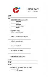 English worksheet: test