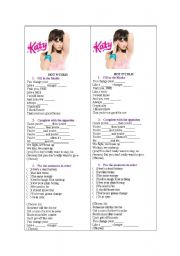 English Worksheet: Hot nCold by Katy Perry