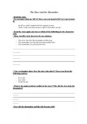 English worksheet: The elves and the shoemaker