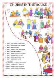 English Worksheet: CHORES IN THE HOUSE