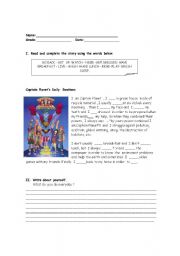 English Worksheet: DAILY ROUTINE- EVIROMENT- CAPTAIN PLANET