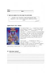 English worksheet: DAILY ROUTINE- EVIROMENT- CAPTAIN PLANET