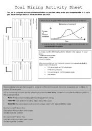 English Worksheet: Coal Mining Activity Sheet